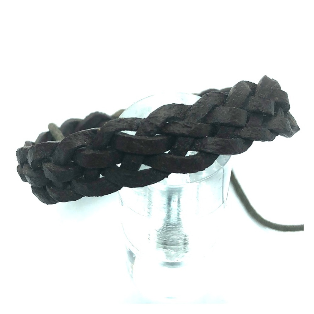 Dark brown leather bracelet
